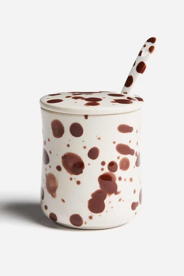 Patterned Stoneware Jar