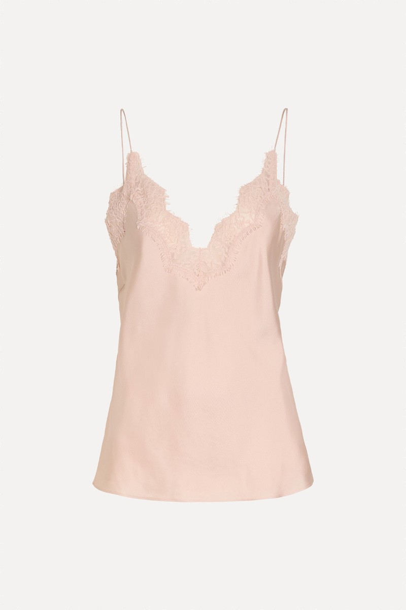 Lace-Trim Silk Camisole Top from ROHE