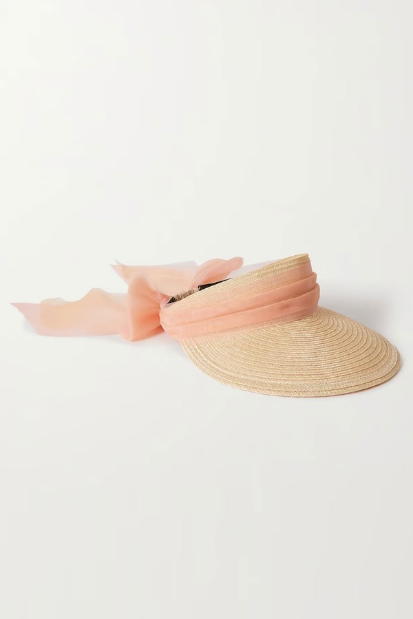 Ricky Organza Trimmed Hemp Blend Visor from Eugenia Kim