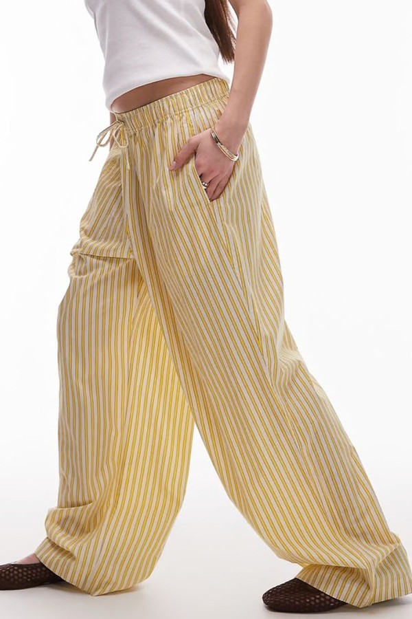 Poplin Pull On Wide Leg Trousers from Topshop