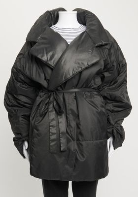 Black Knee Length Puffer Coat from Norma Kamali