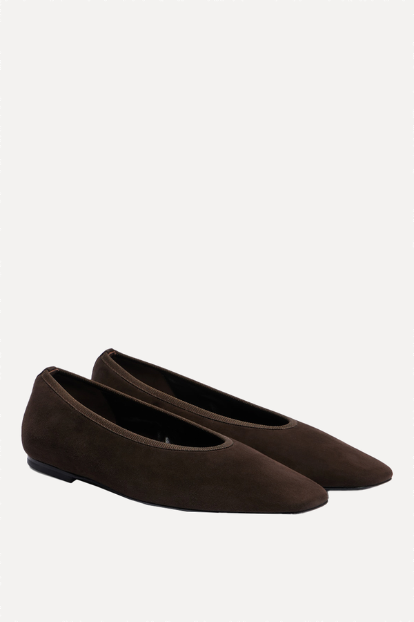 Minimalist Suede Ballet Flats from  Toteme