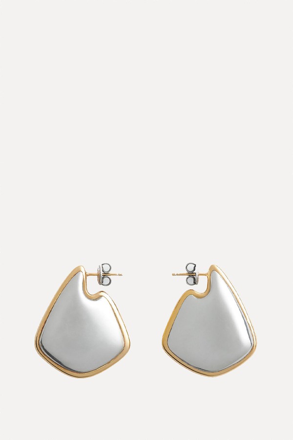 Fin Small 18kt Gold-Plated Sterling Silver Earrings from Bottega Veneta