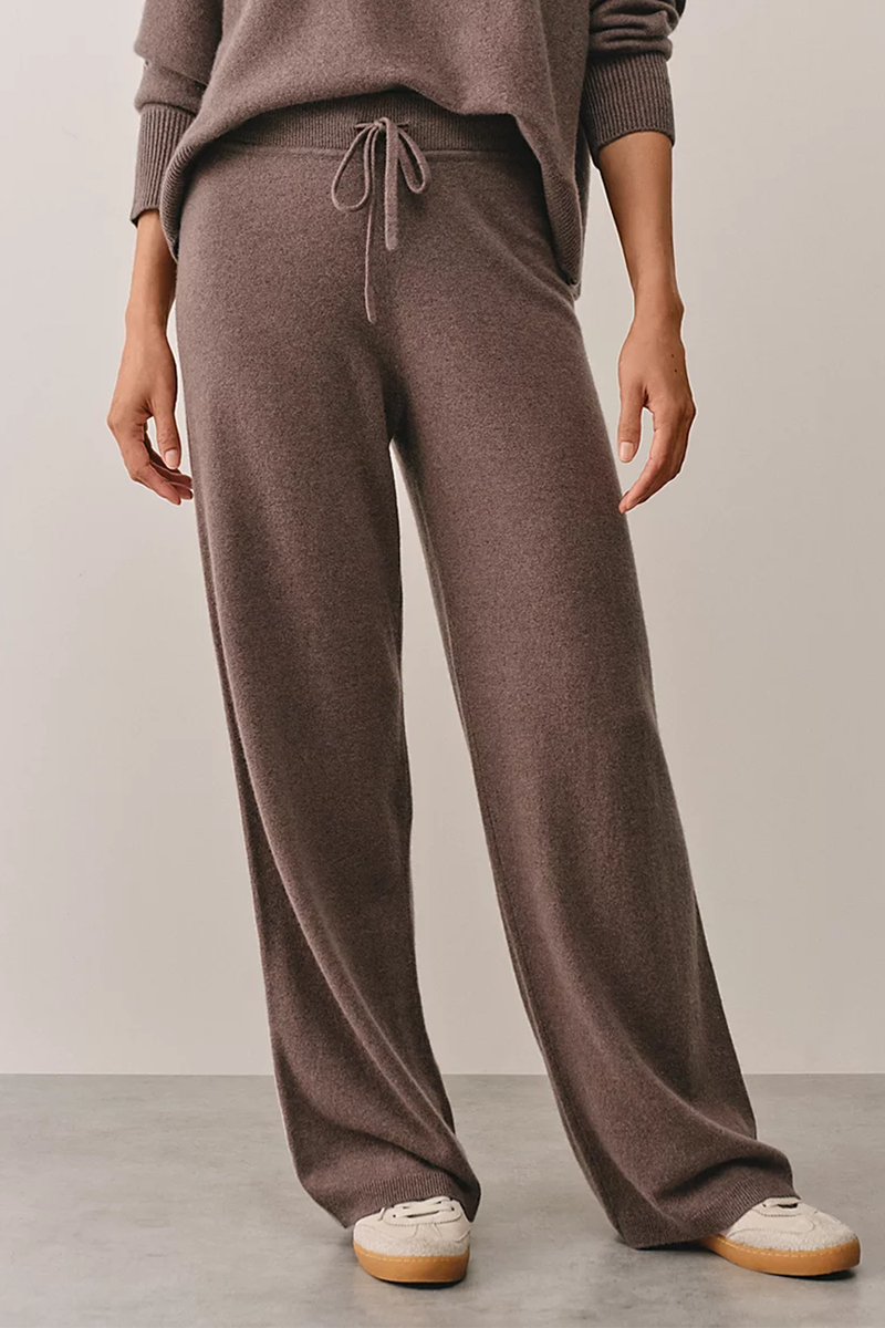 Cashmere Side Stripe Wide Leg Trousers from The White Company