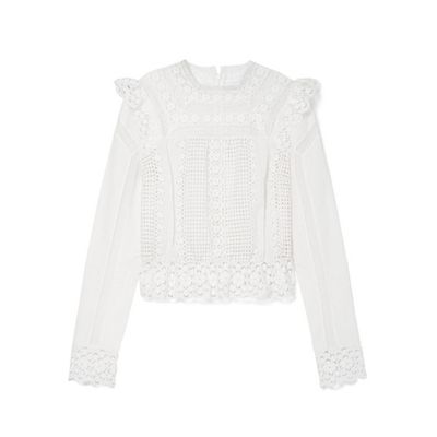 Laelia Lace-Trimmed Broderie Anglaise Cotton Top from Zimmermann