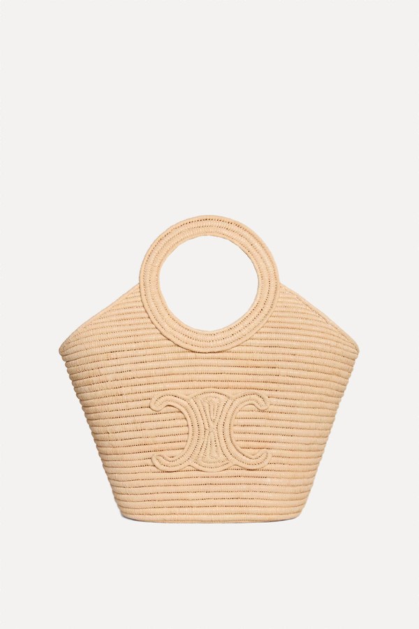 Raffia Braided Panier Bag from Celine