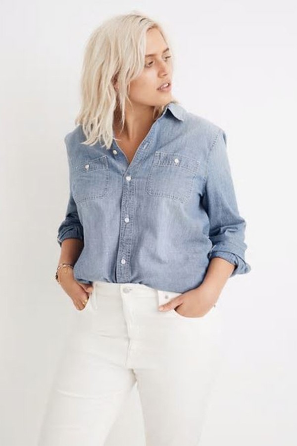 Chambray Classic Ex-Boyfriend Shirt in Mazzy Wash