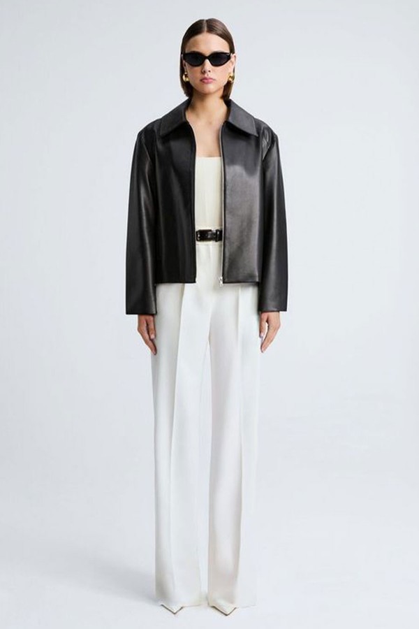 Manen Minimalist Leather Jacket from Nour Hammour
