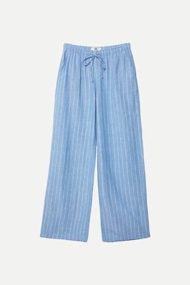 Striped Relaxed Fit Linen Blend Trousers from Stradivarius