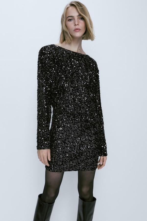 Short Sequinned Dress from Massimo Dutti