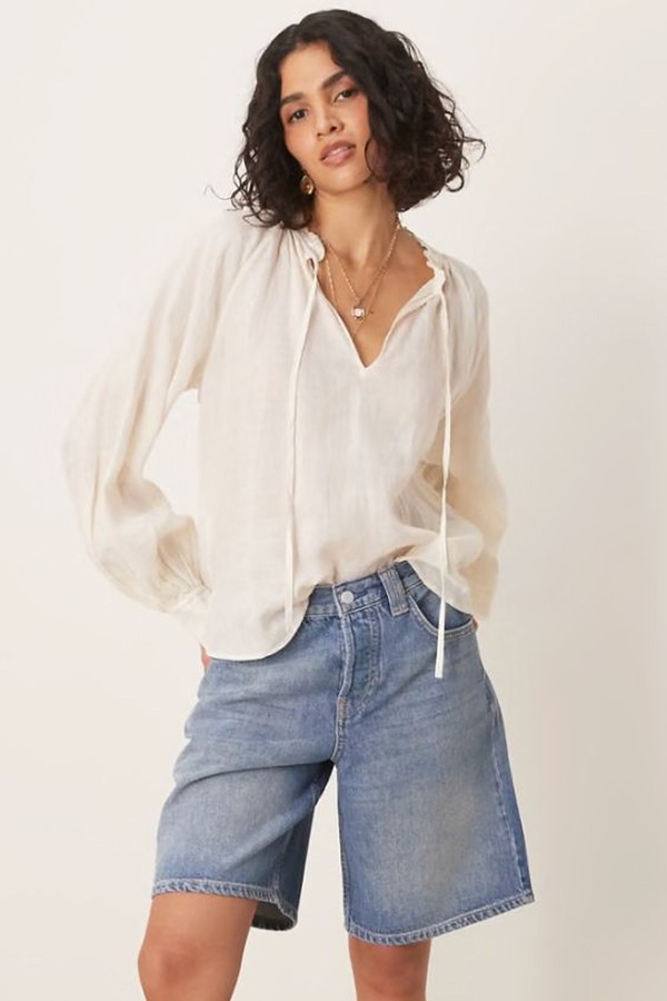 Montana Distressed Denim Jorts from Free People