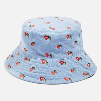 Embroidered Cherry Bucket Hat from Topshop