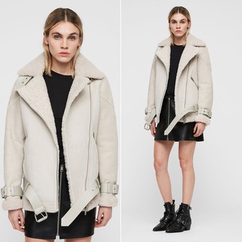 Hawley Oversized Shearling Biker Jacket