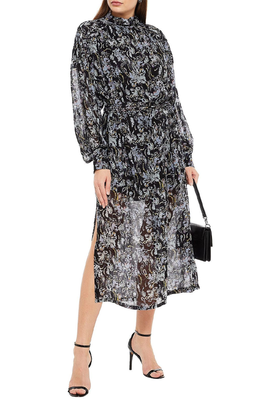 Lila Belted Printed Georgette Midi Dress from Iro