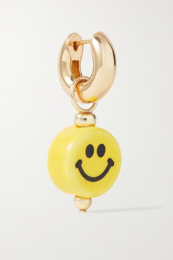 Glee Gold-Plated Ceramic Single Hoop Earring from Éliou