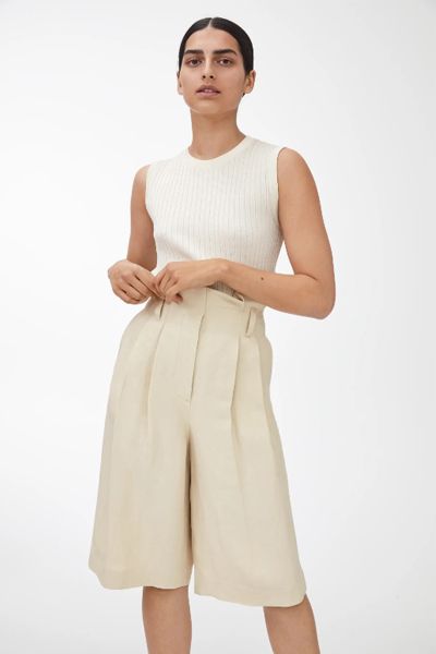 Linen Blend Pleated Culottes from Arket