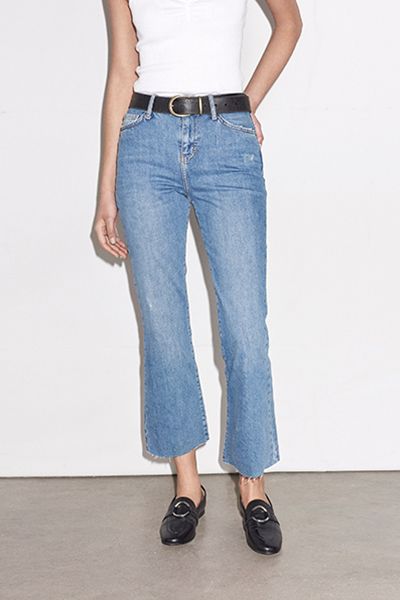 MOTO Mid Blue Dree Cropped Jeans, £40