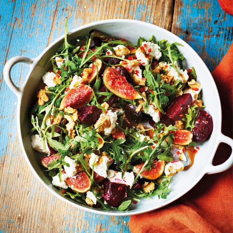 Fig, Beetroot, Goat's Cheese, Chilli & Walnut Salad