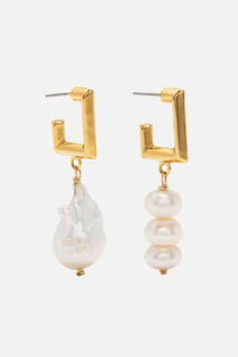 Gold-Plated Pearl Drop Earrings from Brinker & Eliza