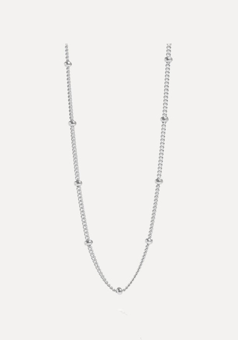 Beaded 18" Silver Chain Necklace* 