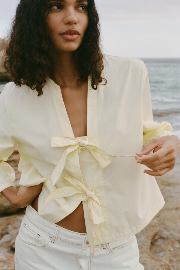 Poplin Blouse With Ties