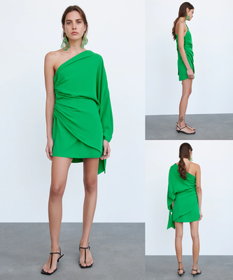 Draped Dress With Earrings - Limited Edition, £49.99 | Zara