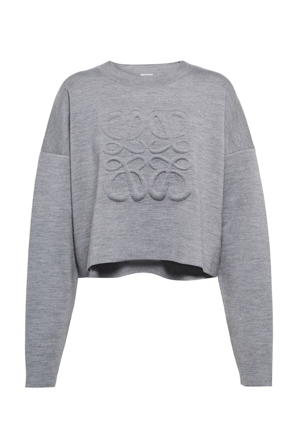 Anagram Cropped Wool-Blend Sweater from Loewe