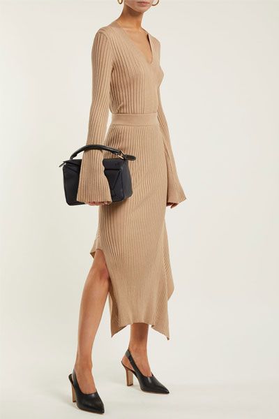 Asymmetric Ribbed-Knit Skirt from Stella McCartney