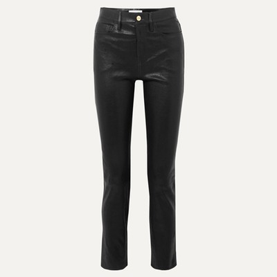 Le Sylvie High-Rise Slim-Leg Leather Pants from Frame