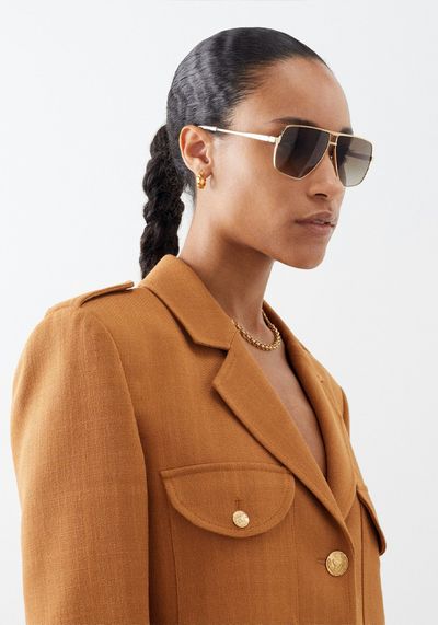 Story Aviator Metal Sunglasses from Celine Eyewear