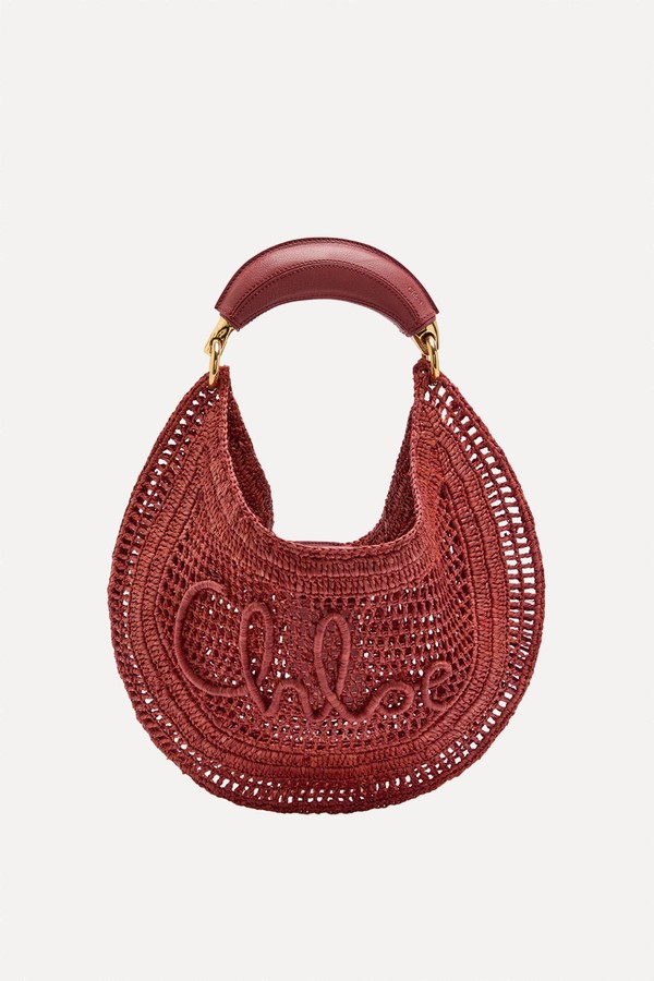 Summer Banana Logo Raffia Shoulder Bag from Chloé