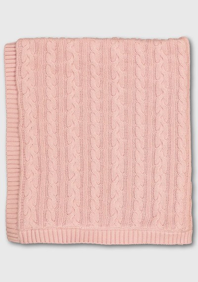 Pink Organic Cellular-Style Blanket