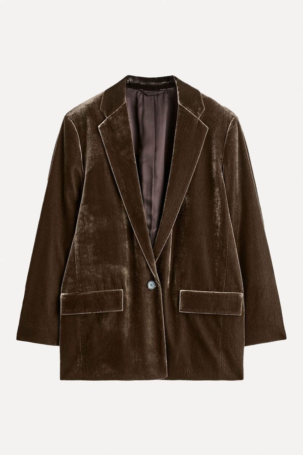 Sing Breasted Velvet Blazer from COS