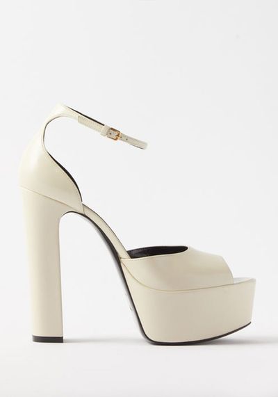 Jodie 95 Leather Platform Sandals from Saint Laurent