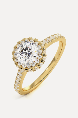 Valerie GIA Diamond Halo Engagement Ring In 18K Gold 1.10ct