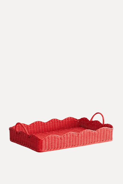 Rattan Scalloped Tray from Hastshilp