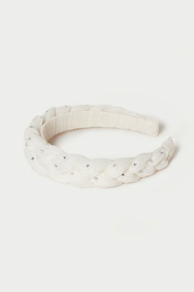 Lilac Pearl Rhinestone Braided Headband  from Loeffler Randall