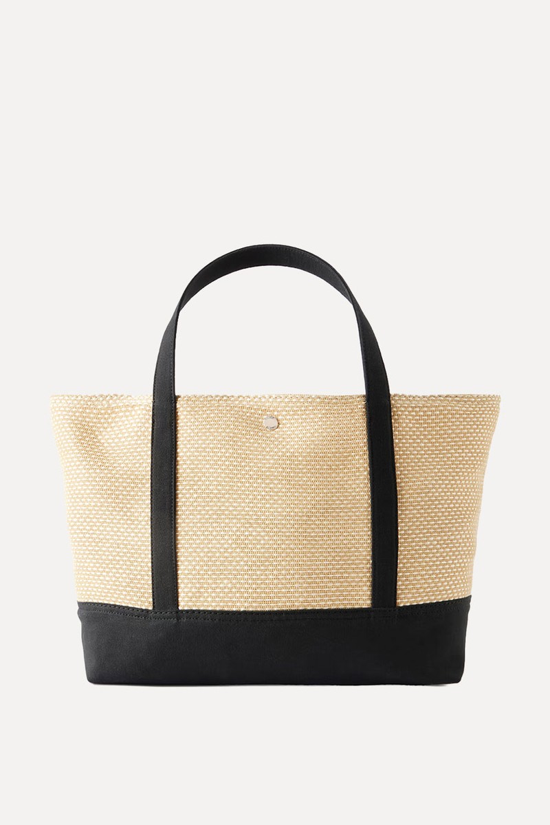Canvas-Trimmed Raffia Tote from Toteme