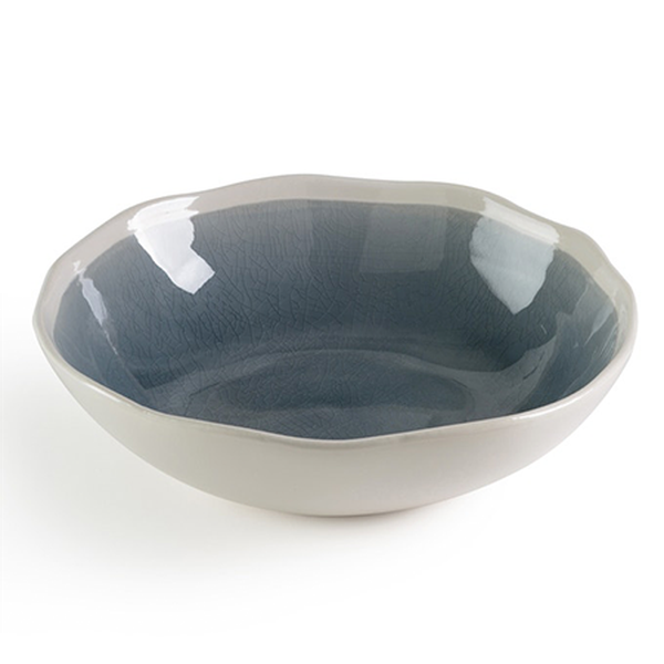 Gogain Earthenware Salad Bowl With Cracked Glaze