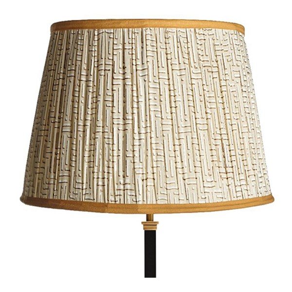 45cm Straight Empire Gathered Lampshade In White Gold Cotton