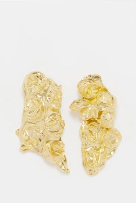 Crushed Bubbles 14kt Gold-Vermeil Earrings from Completedworks