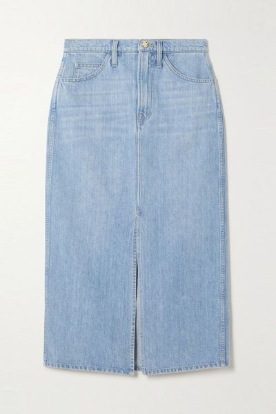 Le Italien Denim Midi Skirt from Frame