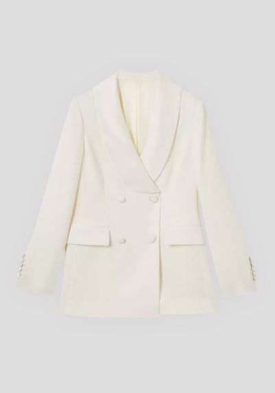 Iris Ivory Crepe Bridal Tuxedo Jacket