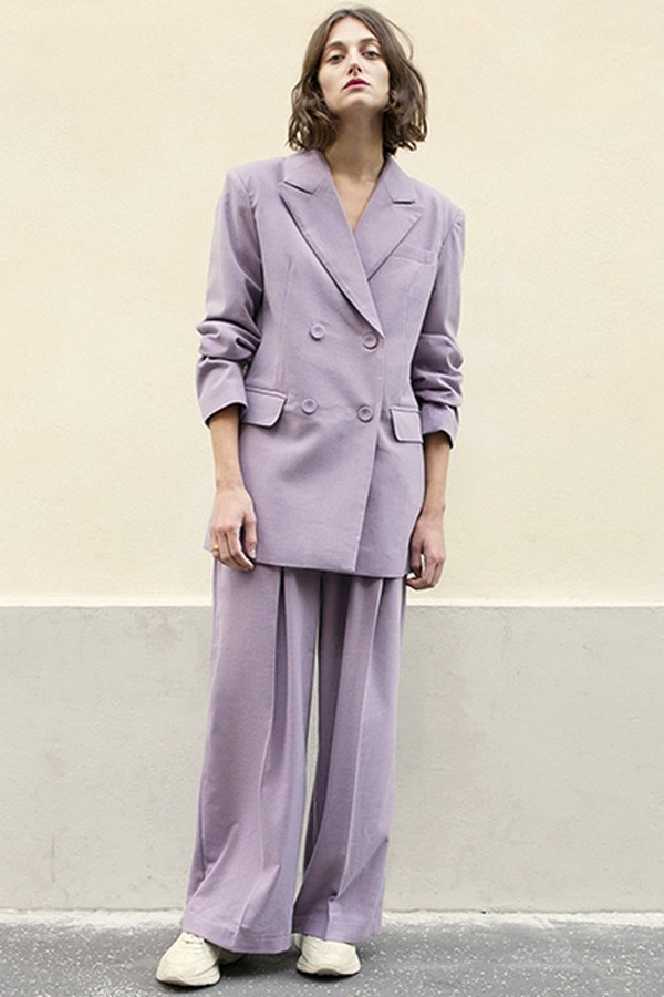 Lavender Double-Breasted Blazer