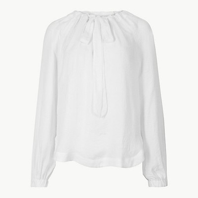 Tie Neck Long Sleeve Blouse