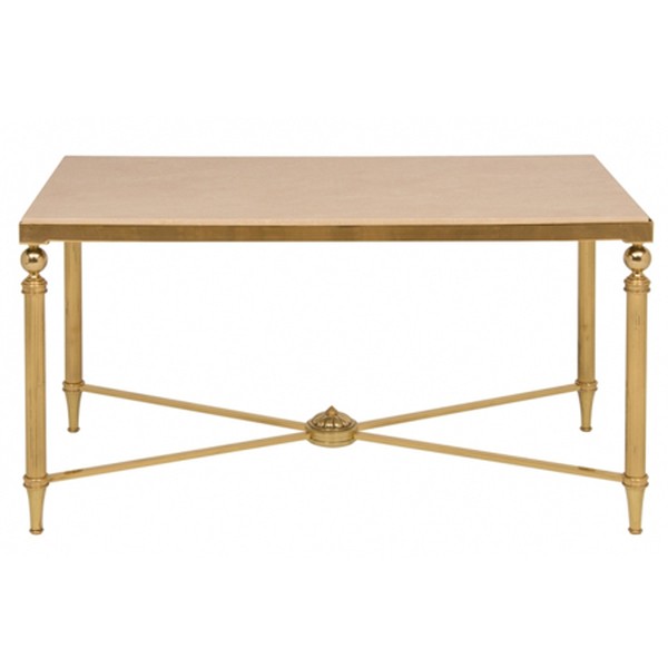 Regency Brass & Travertine Coffee Table from The Old Cinema