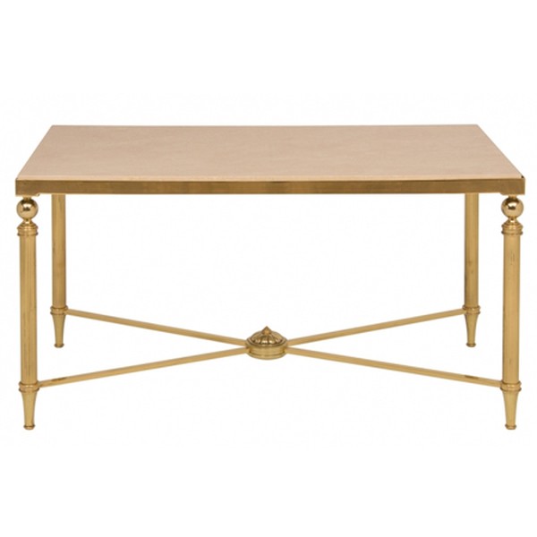 Regency Brass & Travertine Coffee Table from The Old Cinema 