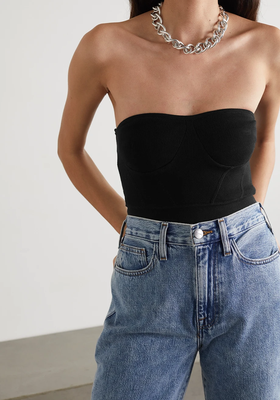 Nour Embroidered Stretch-Cotton Jersey Bustier Top from RtA