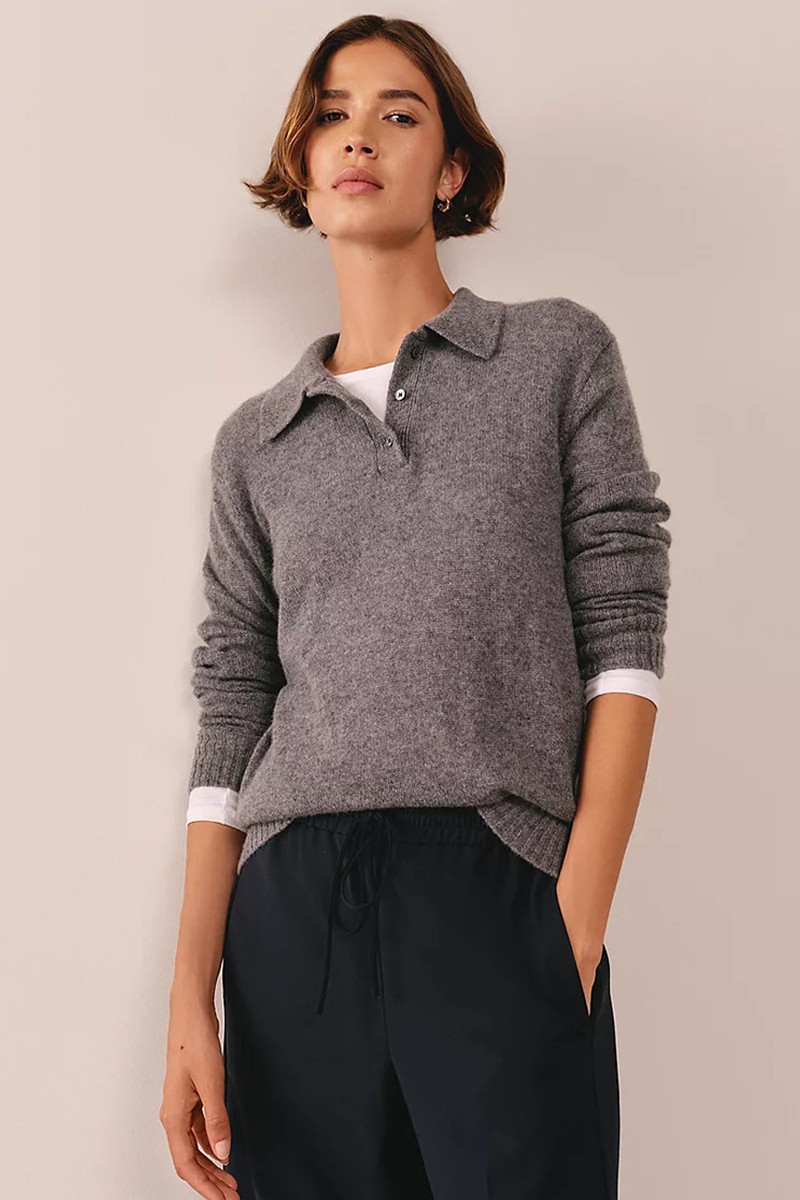 Layering Cashmere Collared Jumper