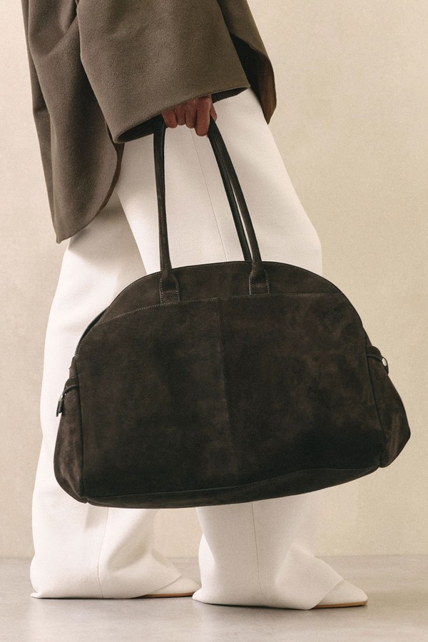 Suede Bowling Bag from The White Company
